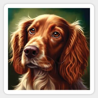 Red Cocker Spaniel Dog Art Sticker